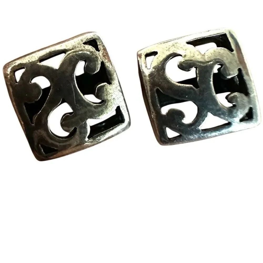 Sterling silver square post earrings